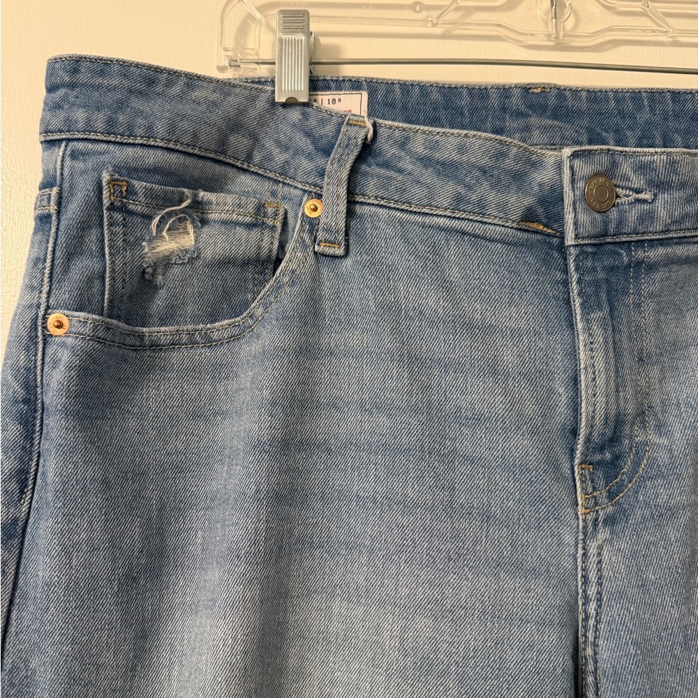 Gap Women’s Low Rise Stride Distressed Wide Leg Jeans, Size 34 - Picture 7 of 9